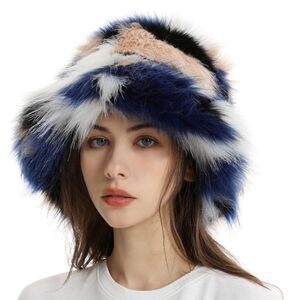 Stylish Multicolor Faux Fur Hat